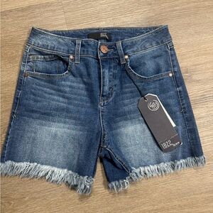 1822 Denim Light Blue Distressed Shorts